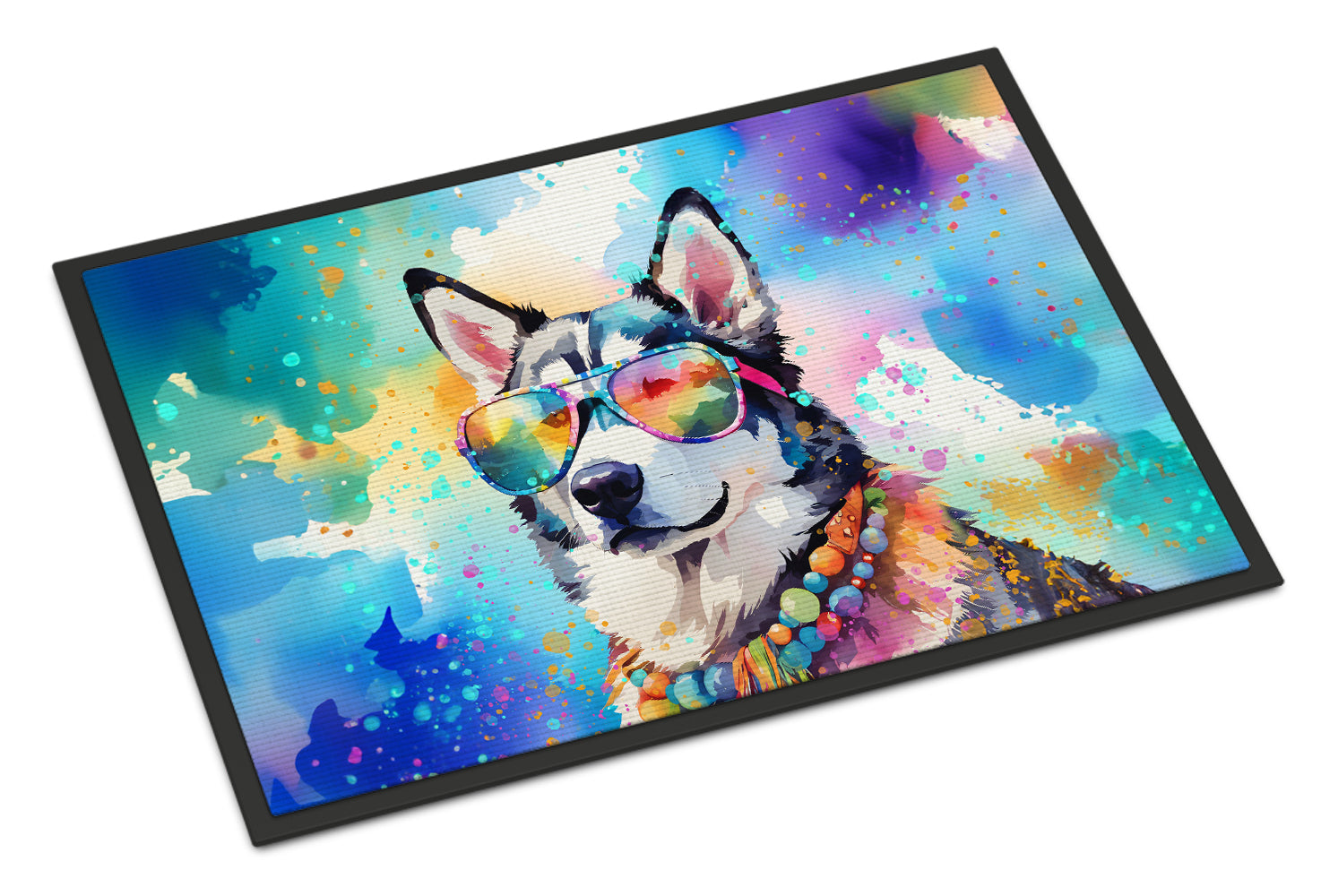 Buy this Siberian Husky Hippie Dawg Doormat