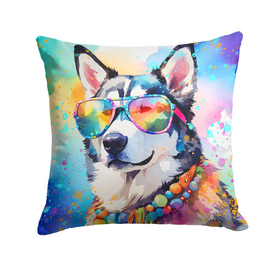 Buy this Siberian Husky Hippie Dawg Throw Pillow