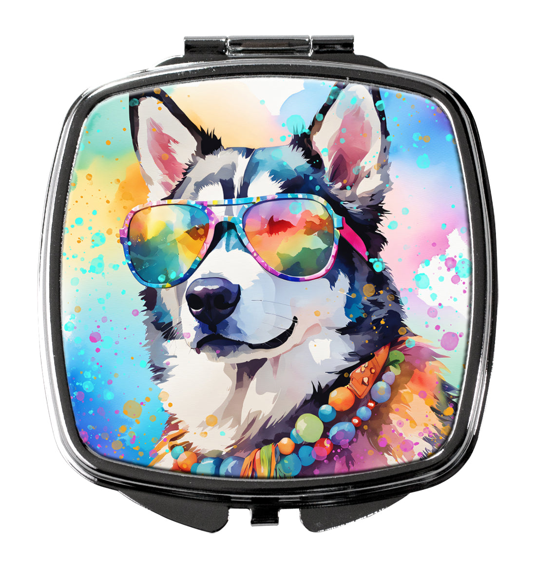 Buy this Siberian Husky Hippie Dawg Compact Mirror