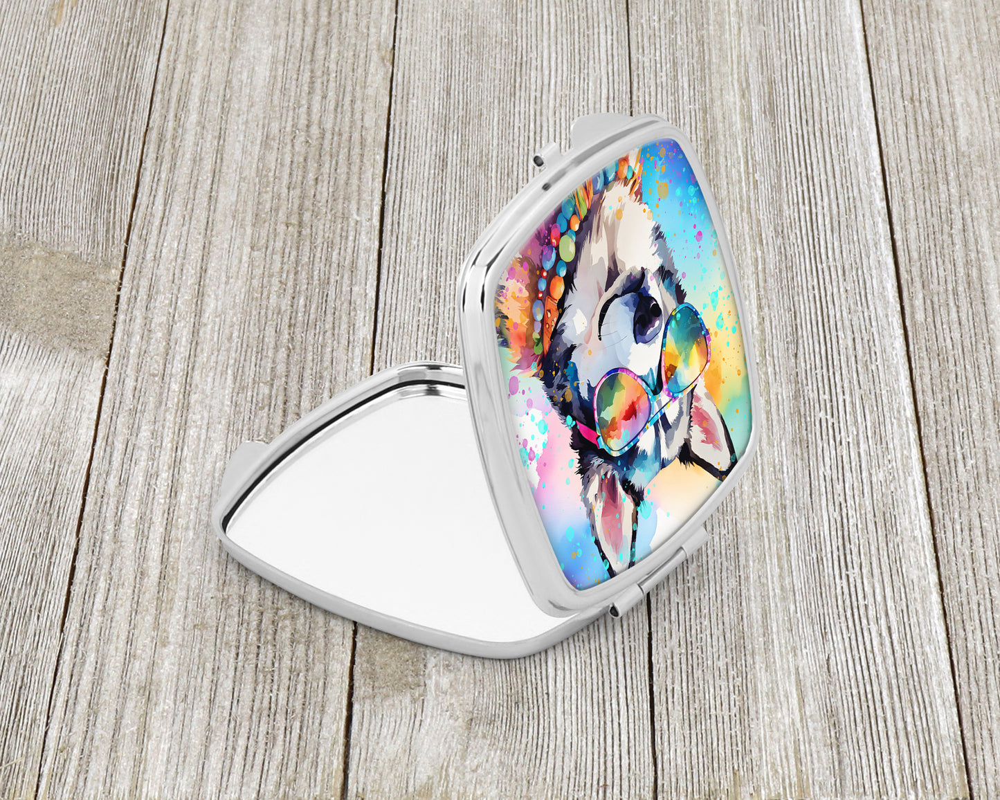 Siberian Husky Hippie Dawg Compact Mirror