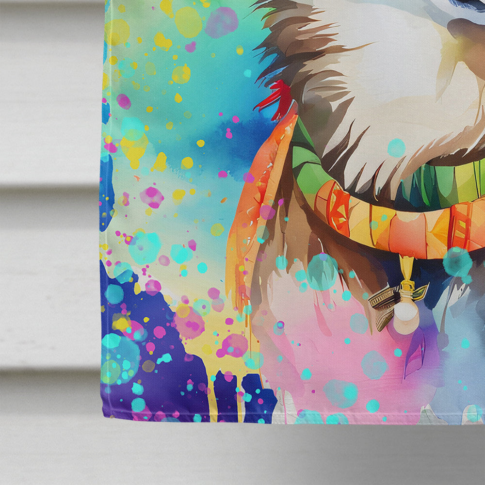 Siberian Husky Hippie Dawg House Flag