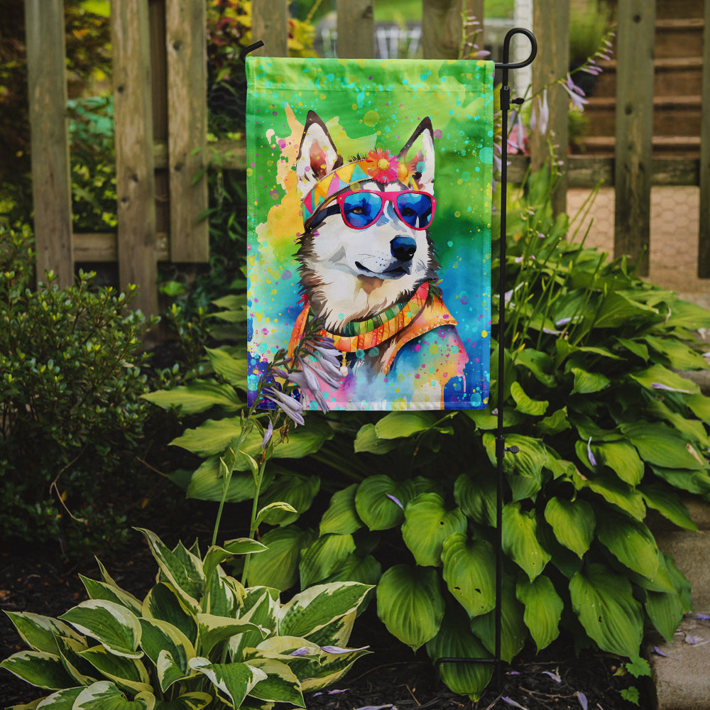 Siberian Husky Hippie Dawg Garden Flag