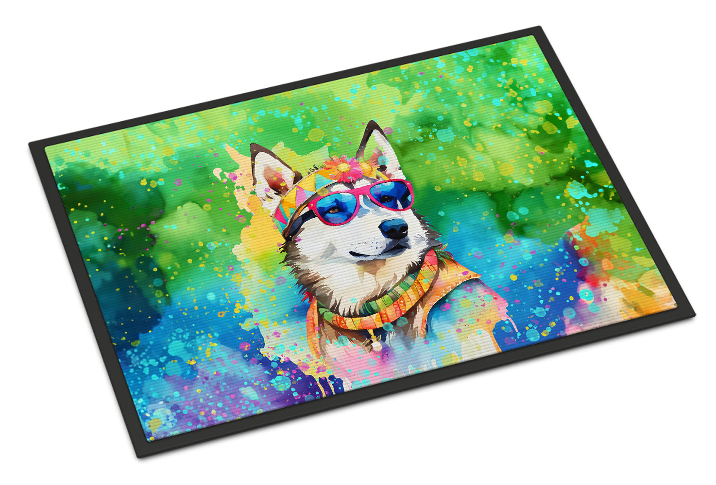 Buy this Siberian Husky Hippie Dawg Doormat