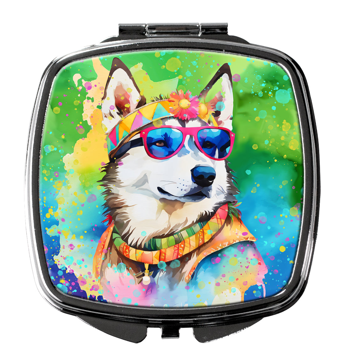 Buy this Siberian Husky Hippie Dawg Compact Mirror