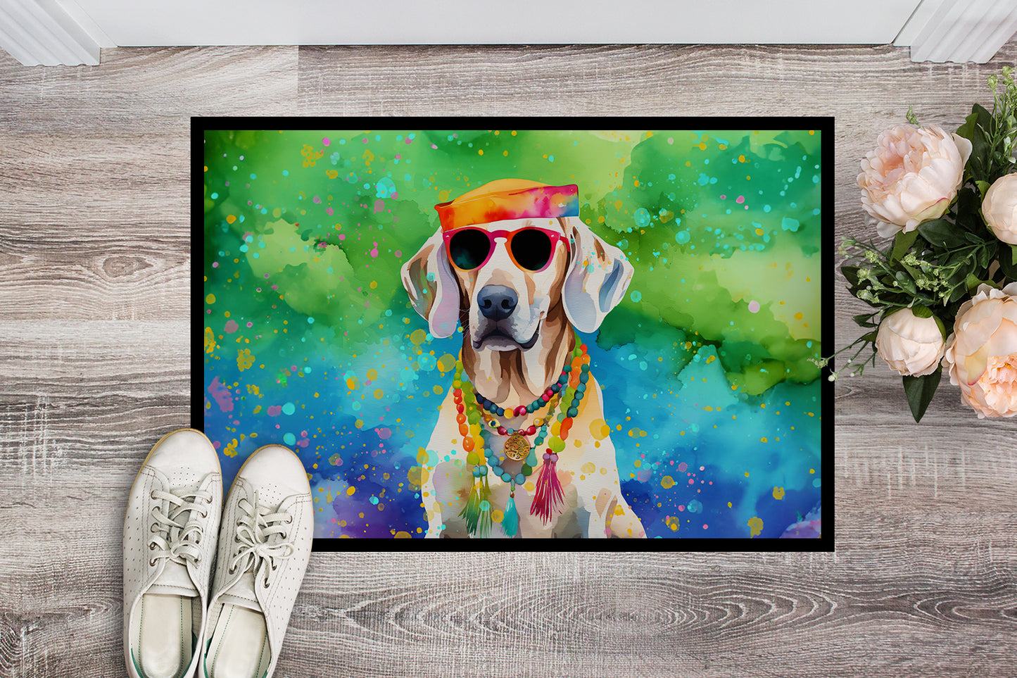 Weimaraner Hippie Dawg Doormat