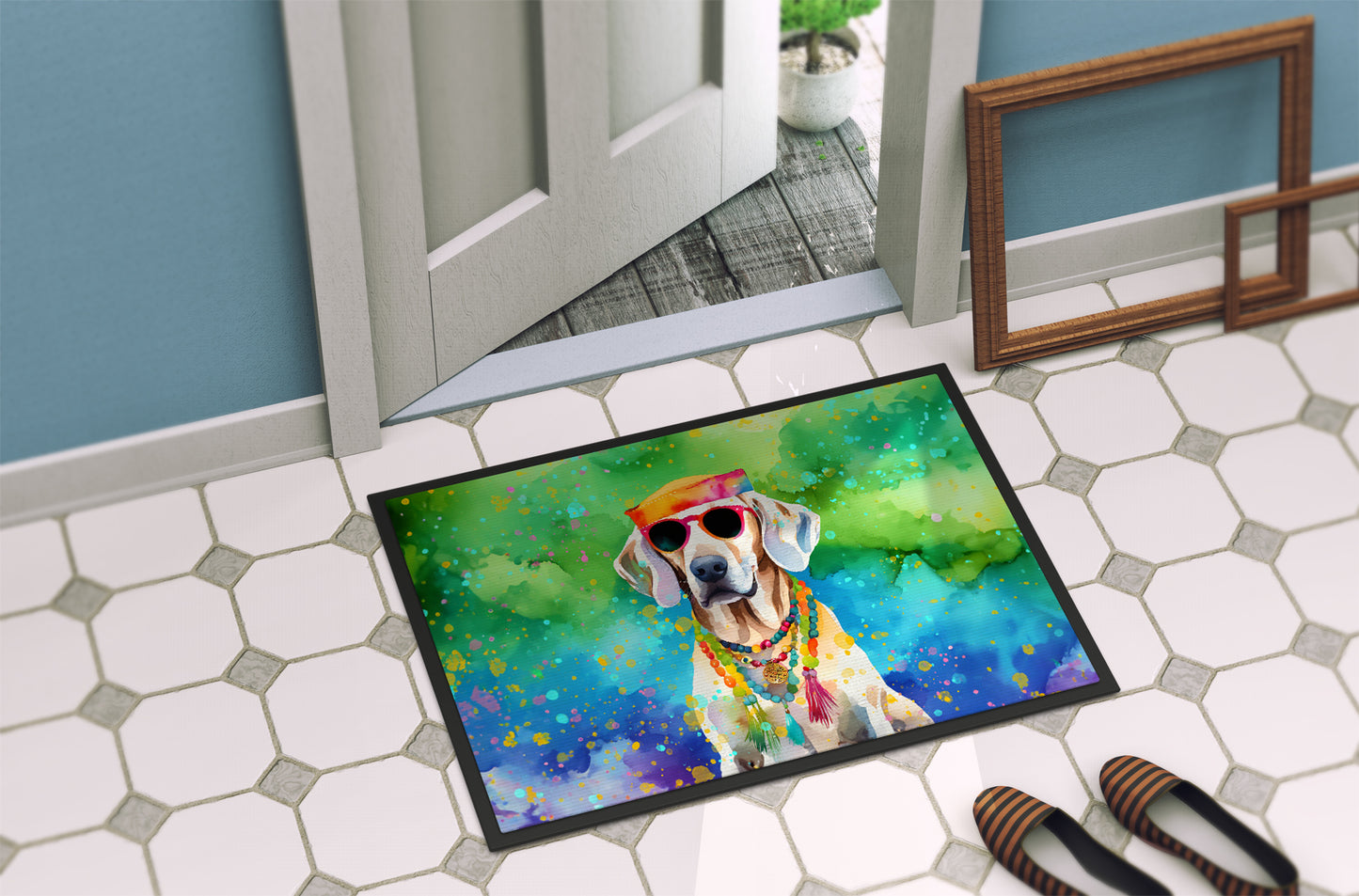 Weimaraner Hippie Dawg Doormat