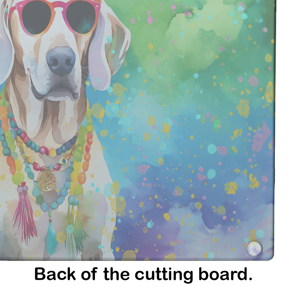 Weimaraner Hippie Dawg Glass Cutting Board