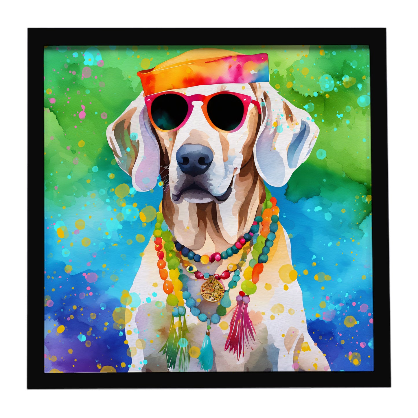 Buy this Weimaraner Hippie Dawg Framed Metal Print