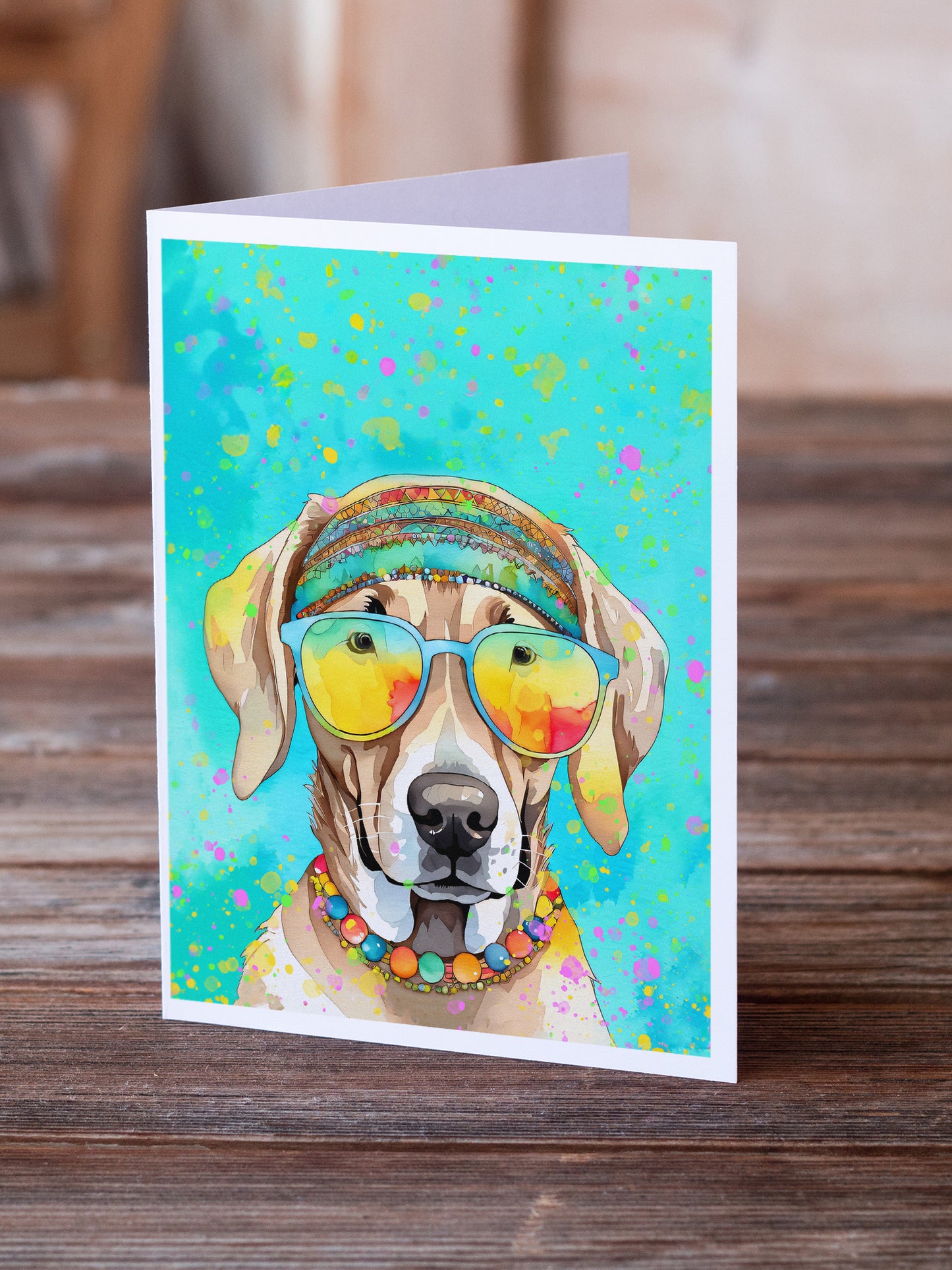 Weimaraner Hippie Dawg Greeting Cards Pack of 8