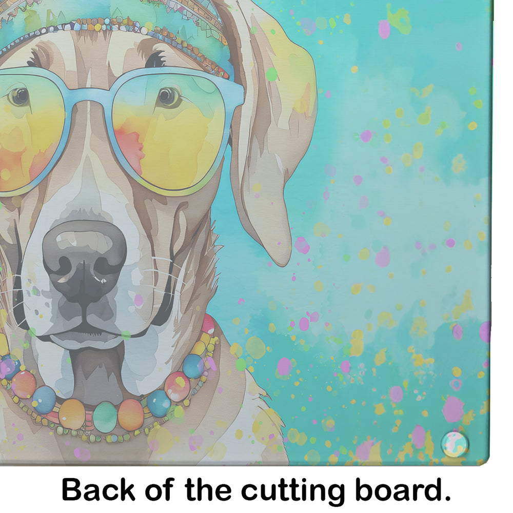 Weimaraner Hippie Dawg Glass Cutting Board