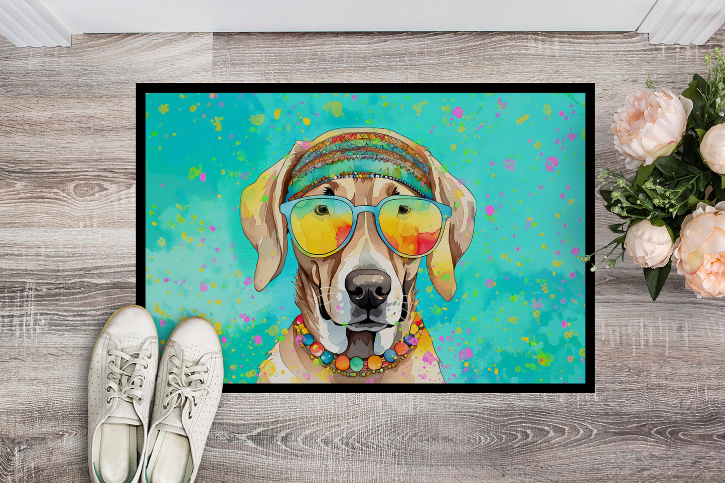 Weimaraner Hippie Dawg Doormat