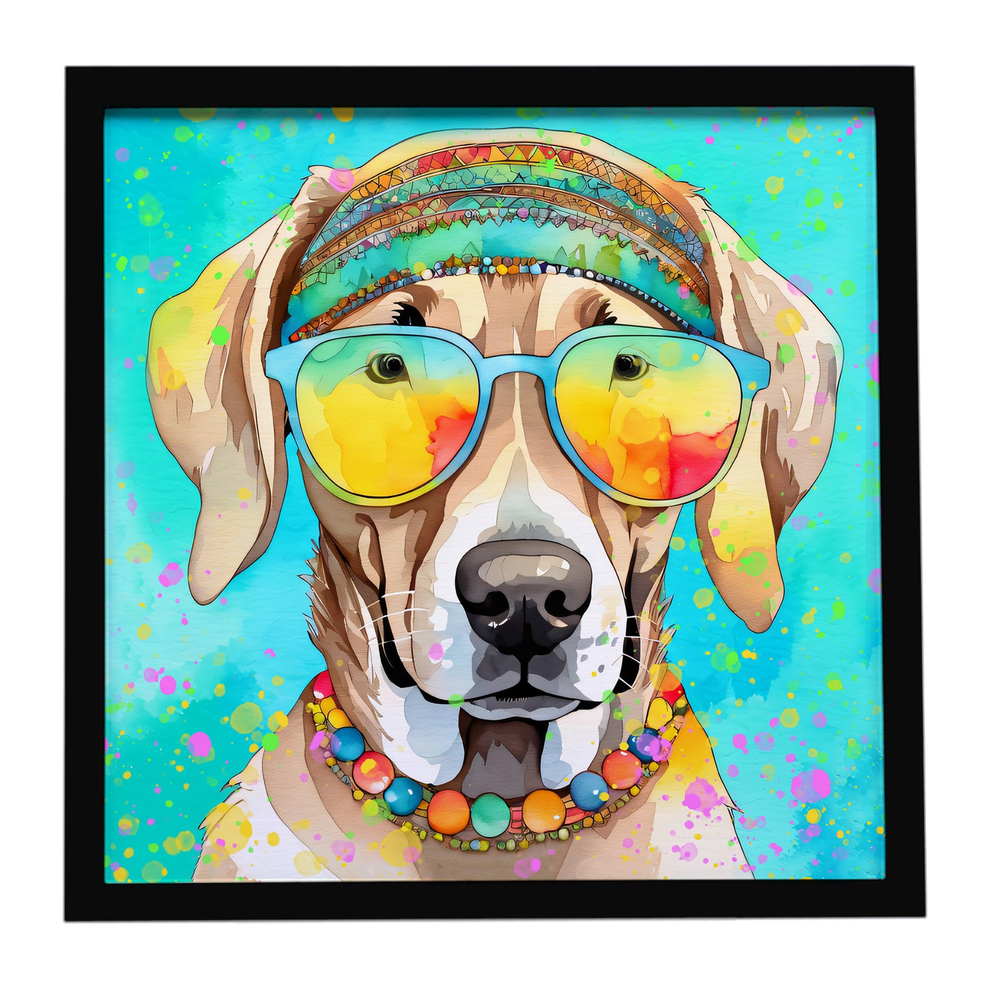 Buy this Weimaraner Hippie Dawg Framed Metal Print
