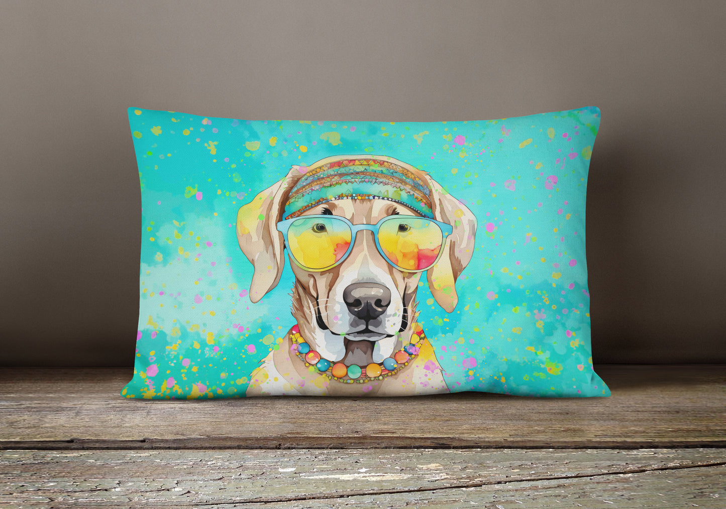 Weimaraner Hippie Dawg Throw Pillow