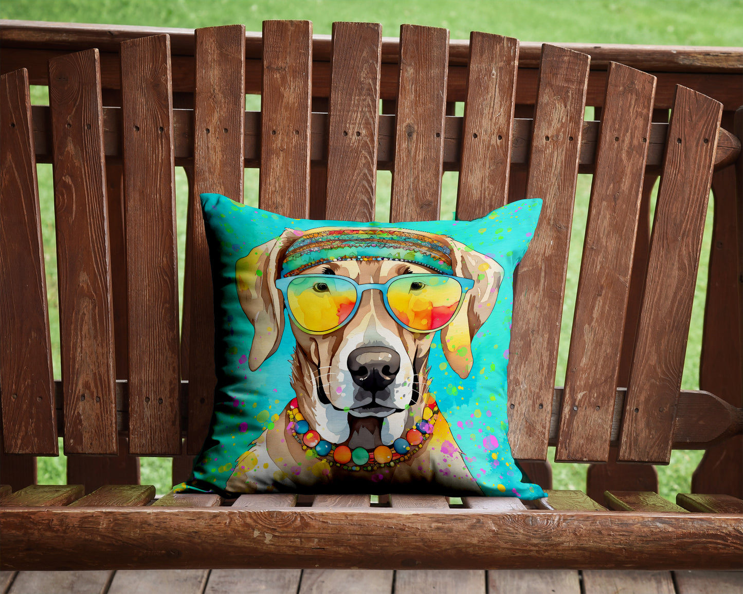 Weimaraner Hippie Dawg Throw Pillow