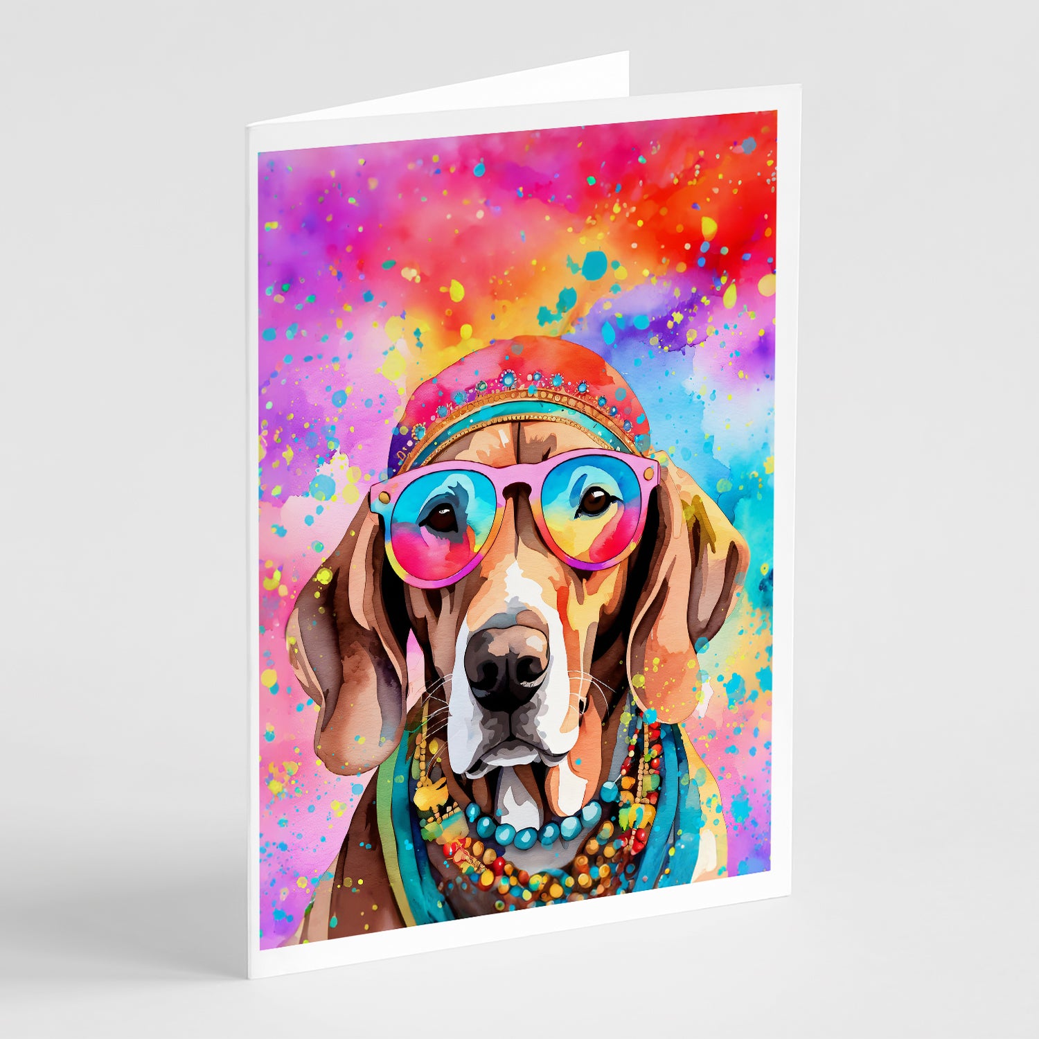 Buy this Weimaraner Hippie Dawg Greeting Cards Pack of 8