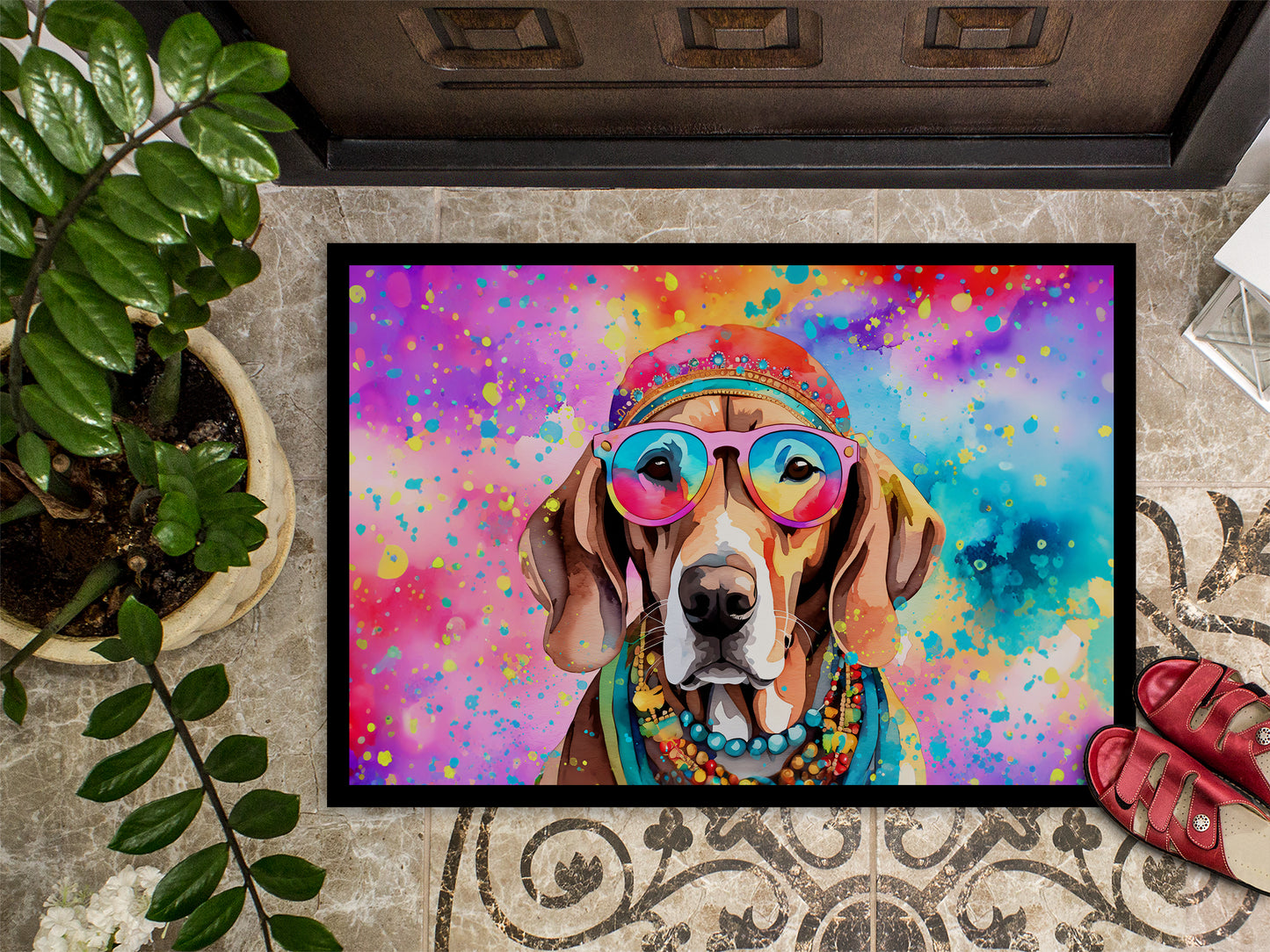 Weimaraner Hippie Dawg Doormat