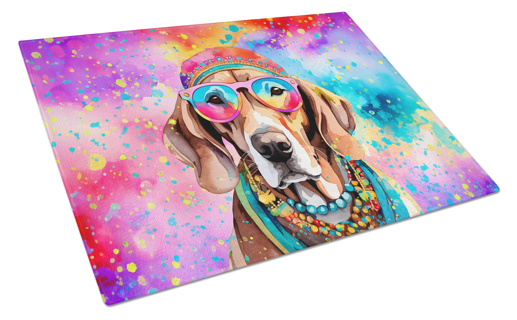 Buy this Weimaraner Hippie Dawg Glass Cutting Board