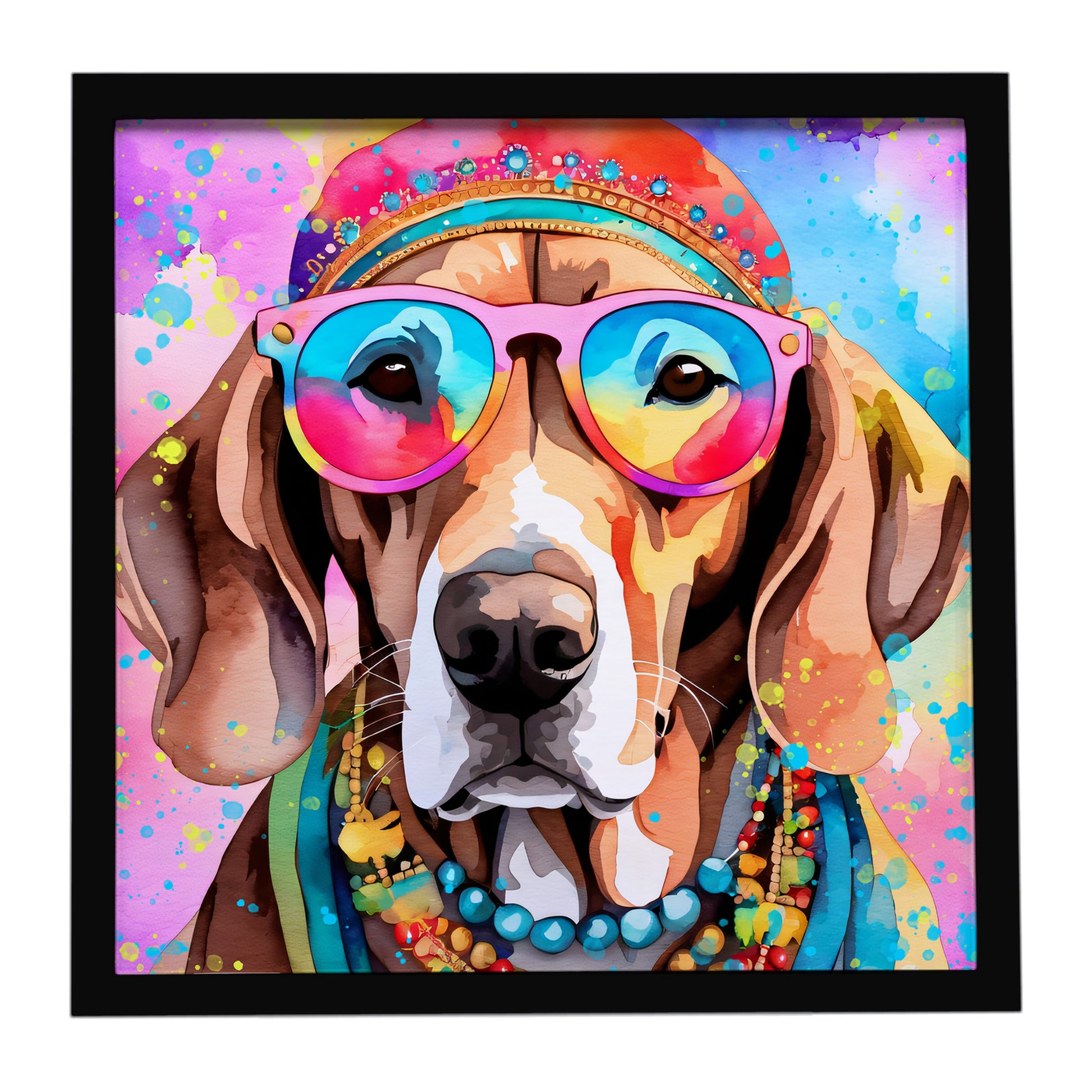 Buy this Weimaraner Hippie Dawg Framed Metal Print