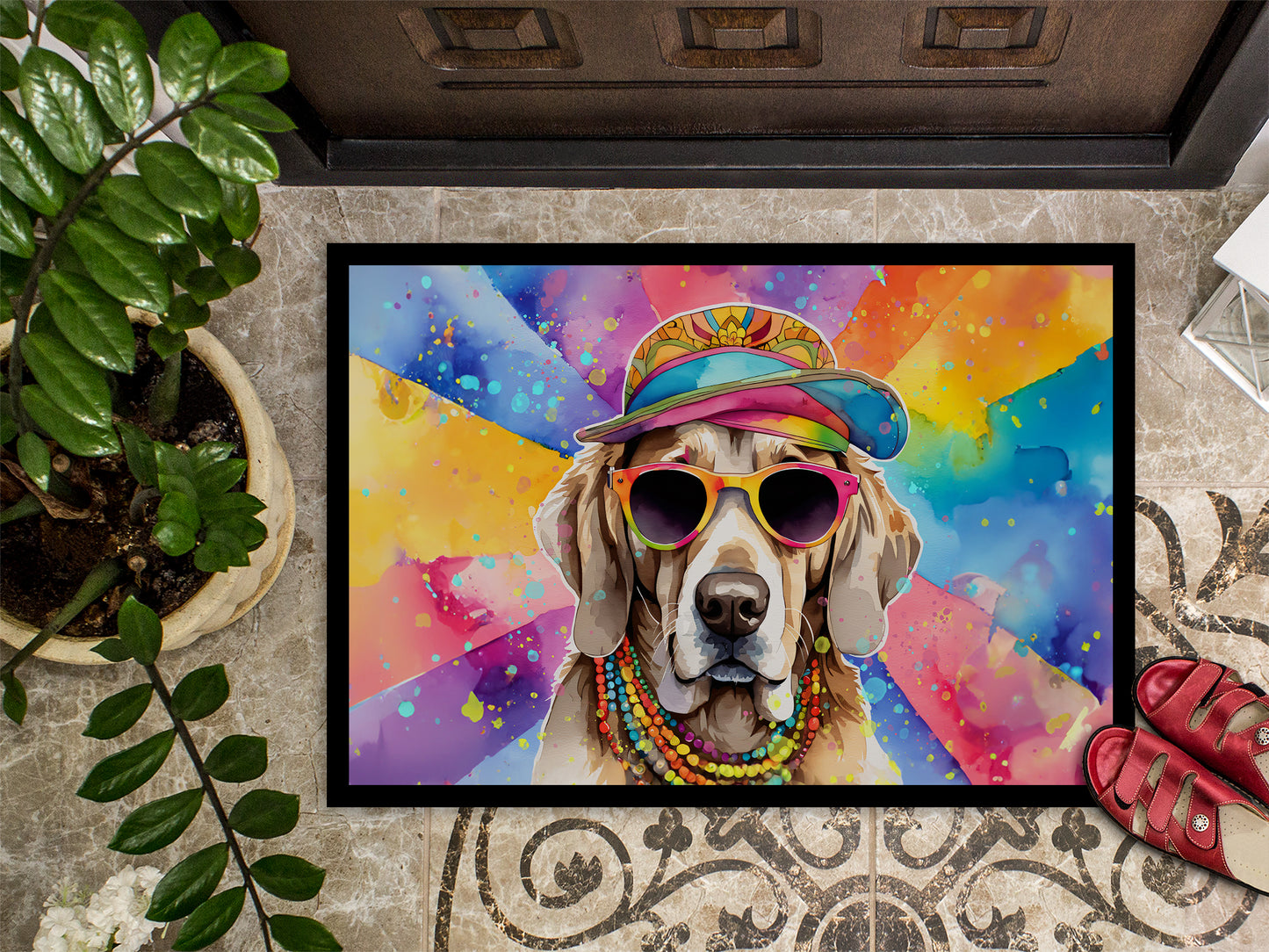 Weimaraner Hippie Dawg Doormat