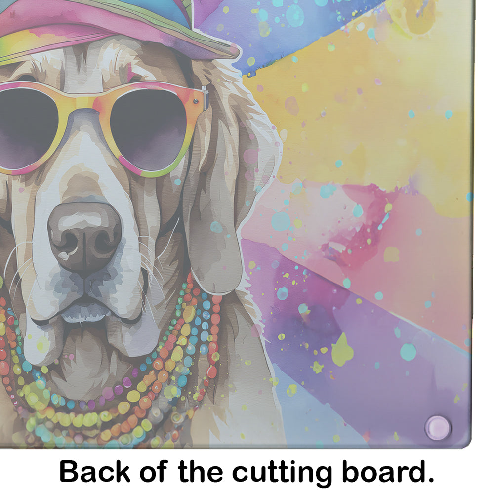 Weimaraner Hippie Dawg Glass Cutting Board