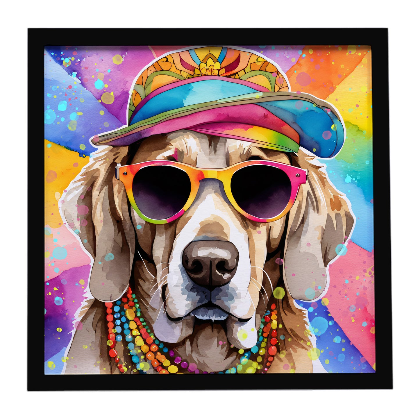 Buy this Weimaraner Hippie Dawg Framed Metal Print