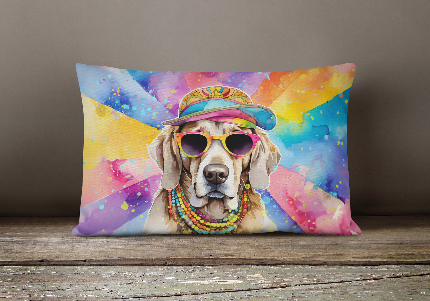 Weimaraner Hippie Dawg Throw Pillow