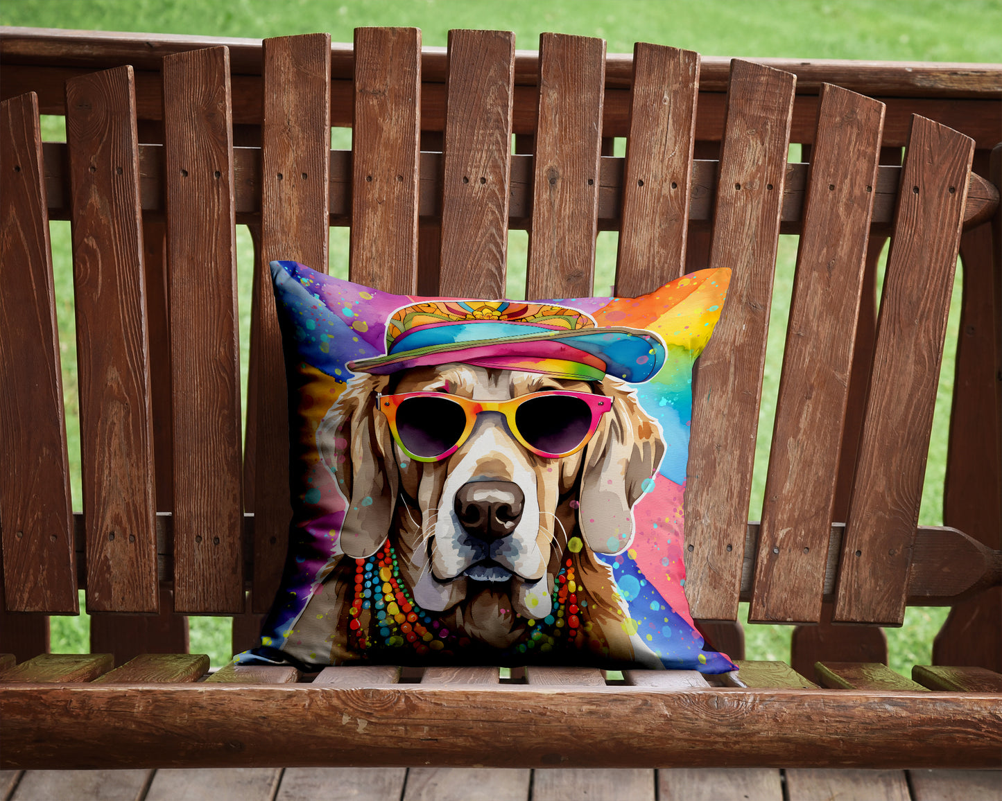 Weimaraner Hippie Dawg Throw Pillow