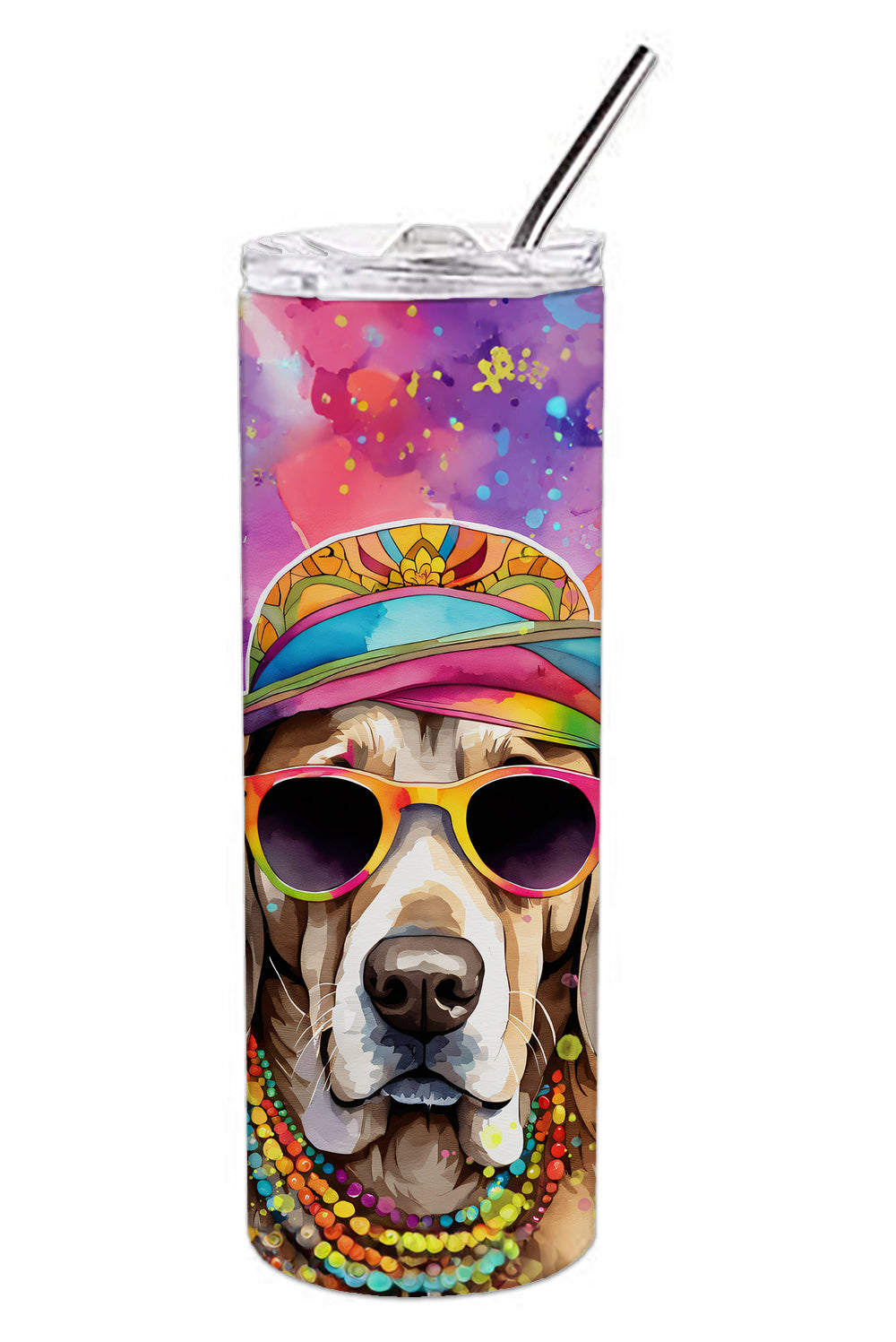 Weimaraner Hippie Dawg Stainless Steel Skinny Tumbler