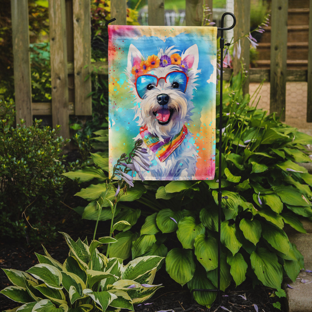 Westie Hippie Dawg Garden Flag