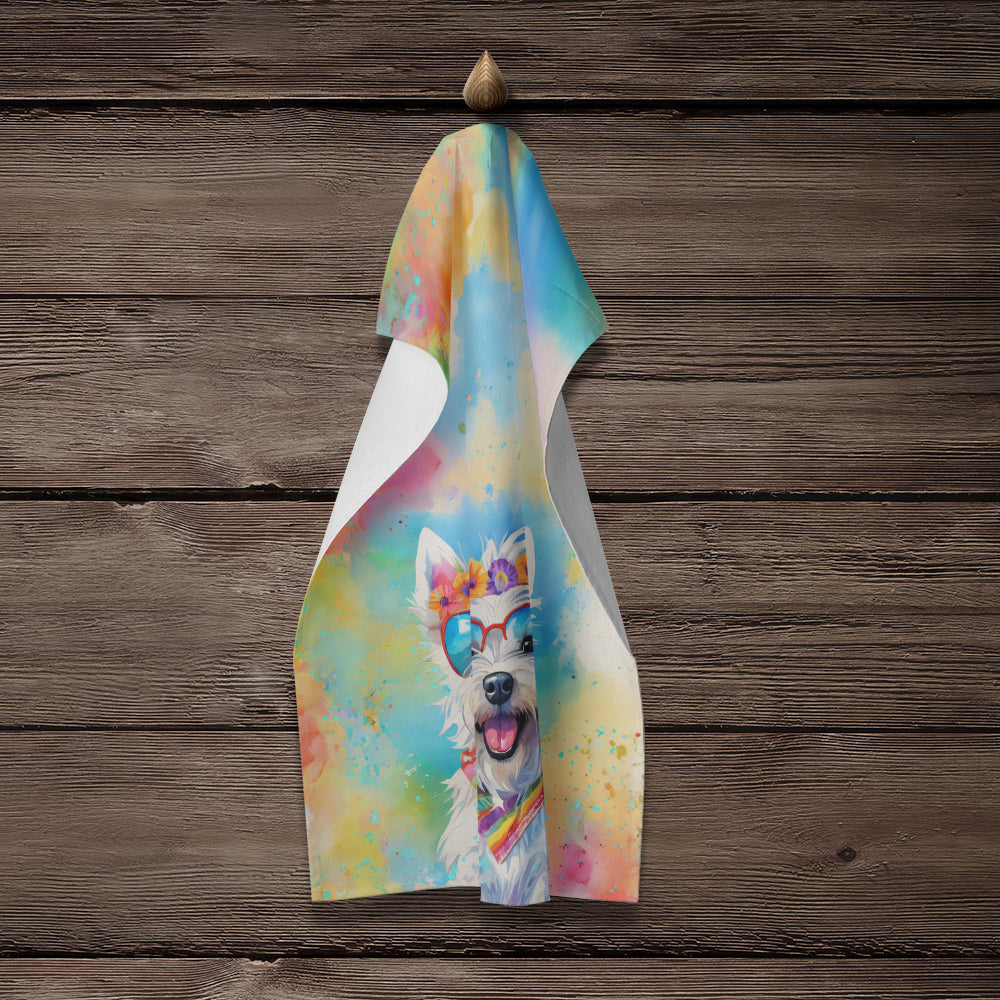 Westie Hippie Dawg Kitchen Towel