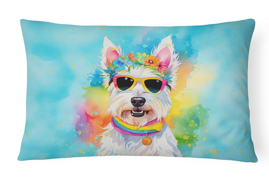 Buy this Westie Hippie Dawg Throw Pillow