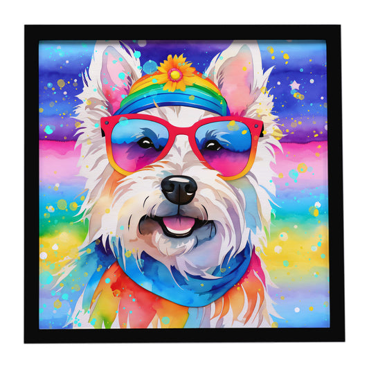 Buy this Westie Hippie Dawg Framed Metal Print