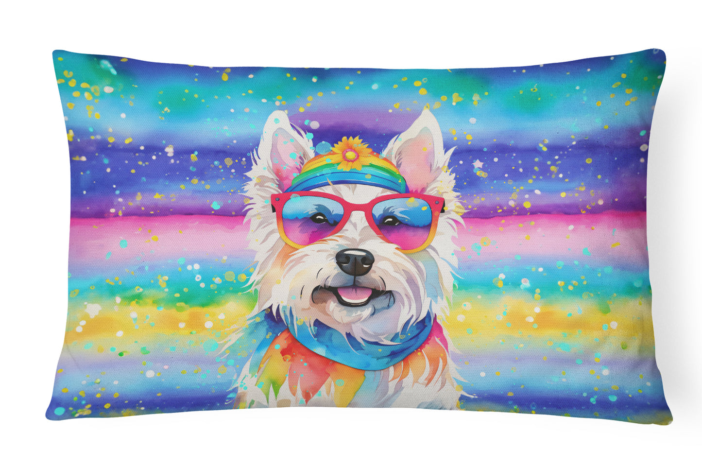 Buy this Westie Hippie Dawg Throw Pillow