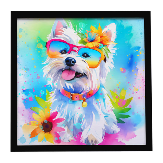 Buy this Westie Hippie Dawg Framed Metal Print