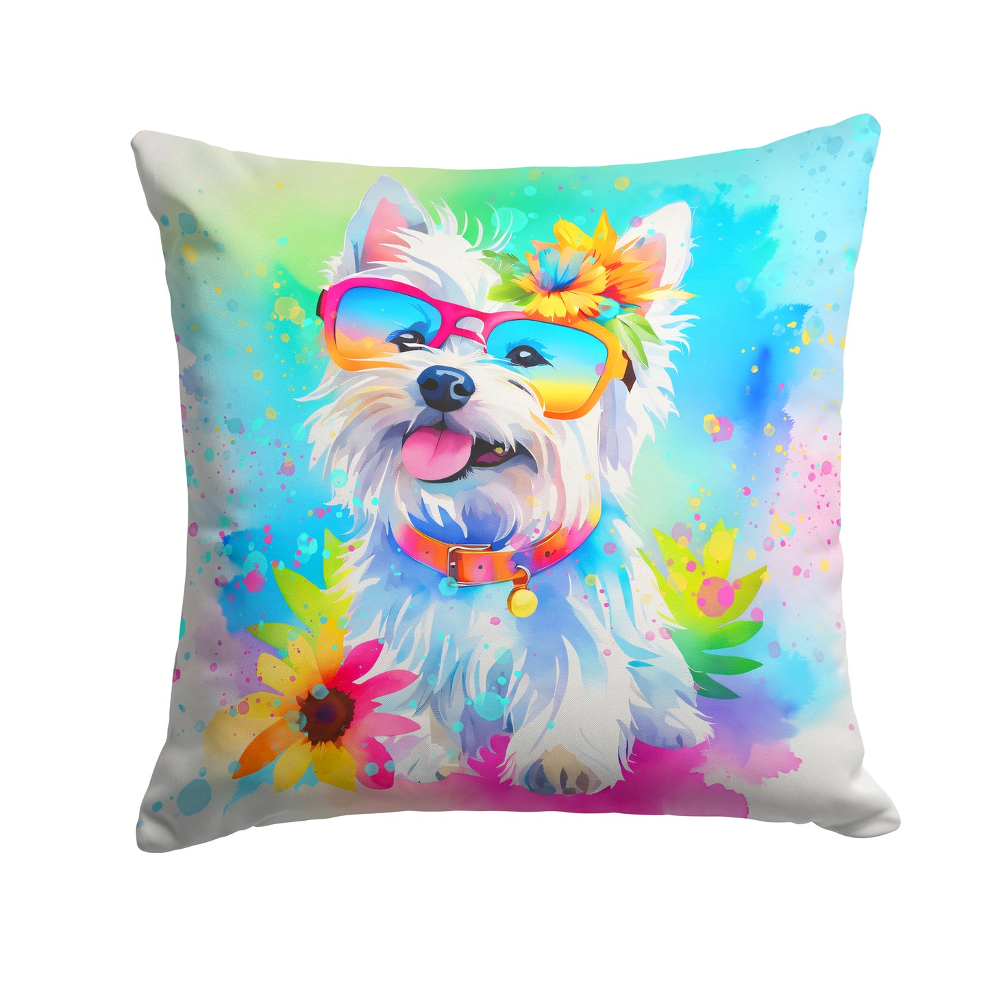 Buy this Westie Hippie Dawg Throw Pillow