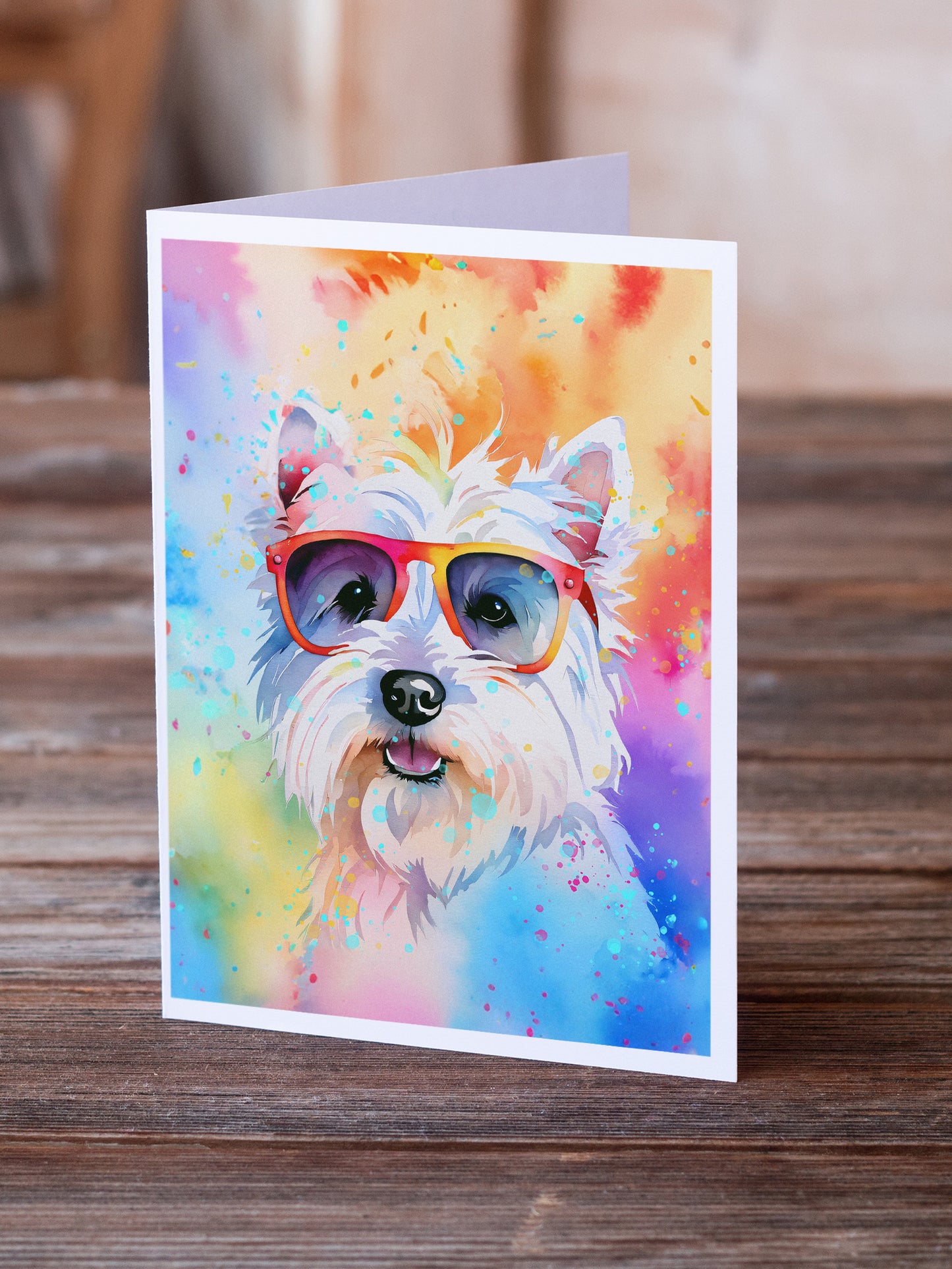 Westie Hippie Dawg Greeting Cards Pack of 8