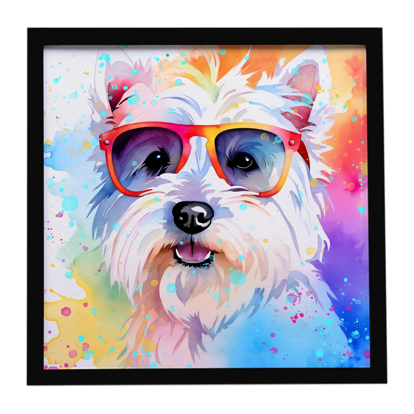 Buy this Westie Hippie Dawg Framed Metal Print