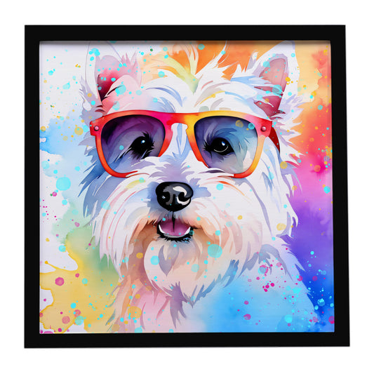 Buy this Westie Hippie Dawg Framed Metal Print