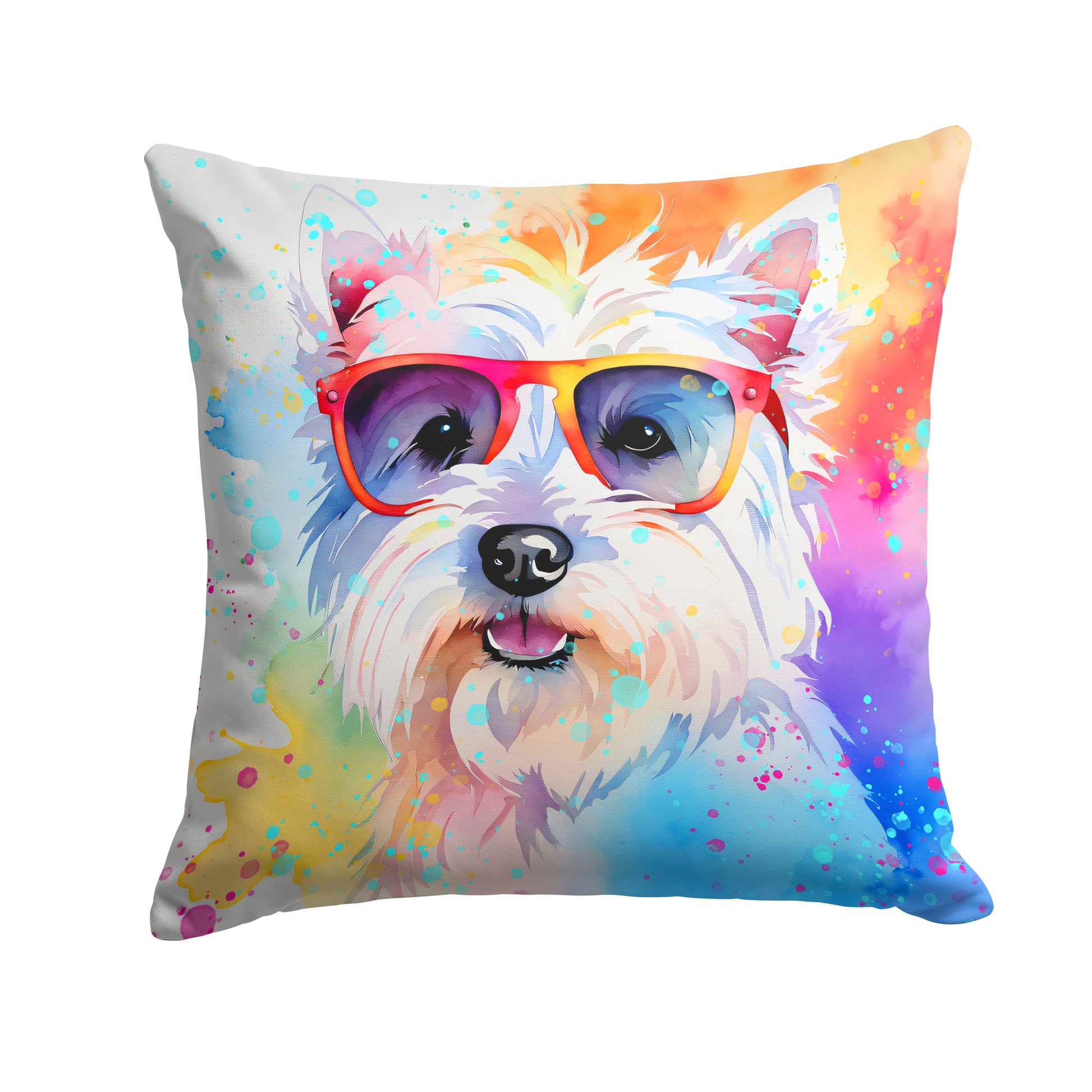 Buy this Westie Hippie Dawg Throw Pillow