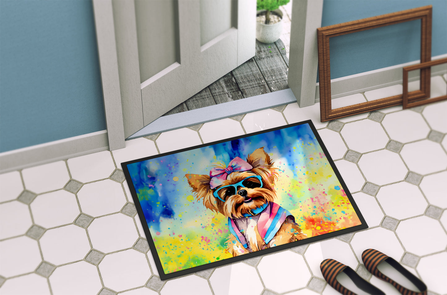 Yorkshire Terrier Hippie Dawg Doormat