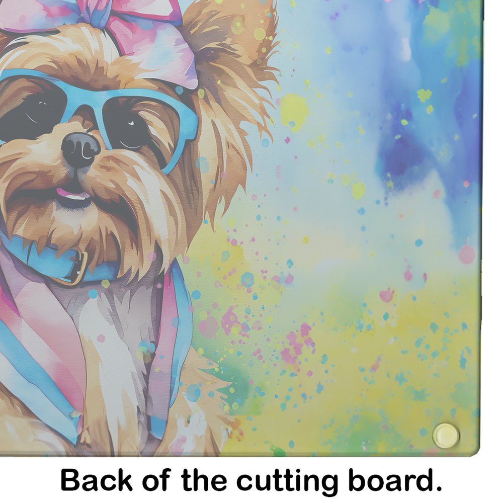 Yorkshire Terrier Hippie Dawg Glass Cutting Board