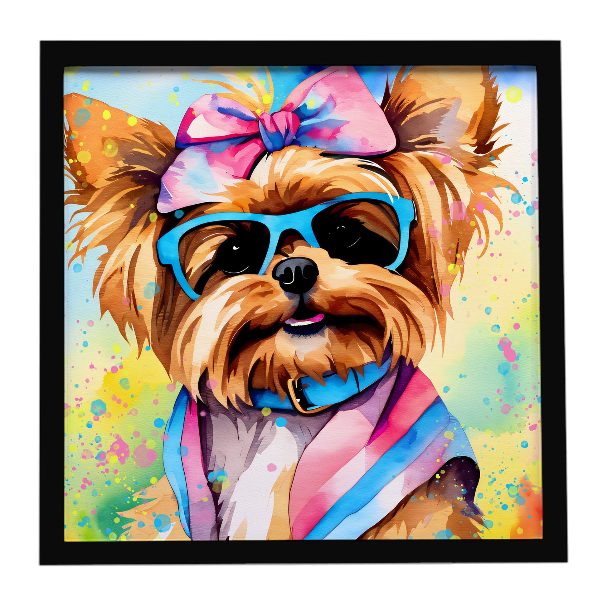 Buy this Yorkshire Terrier Hippie Dawg Framed Metal Print