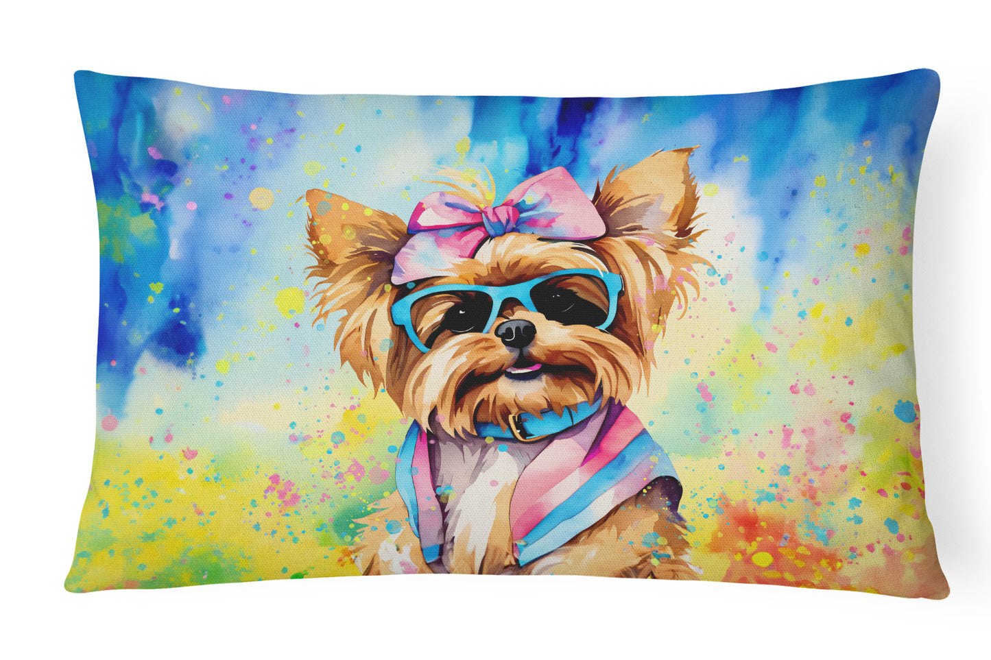 Buy this Yorkshire Terrier Hippie Dawg Throw Pillow