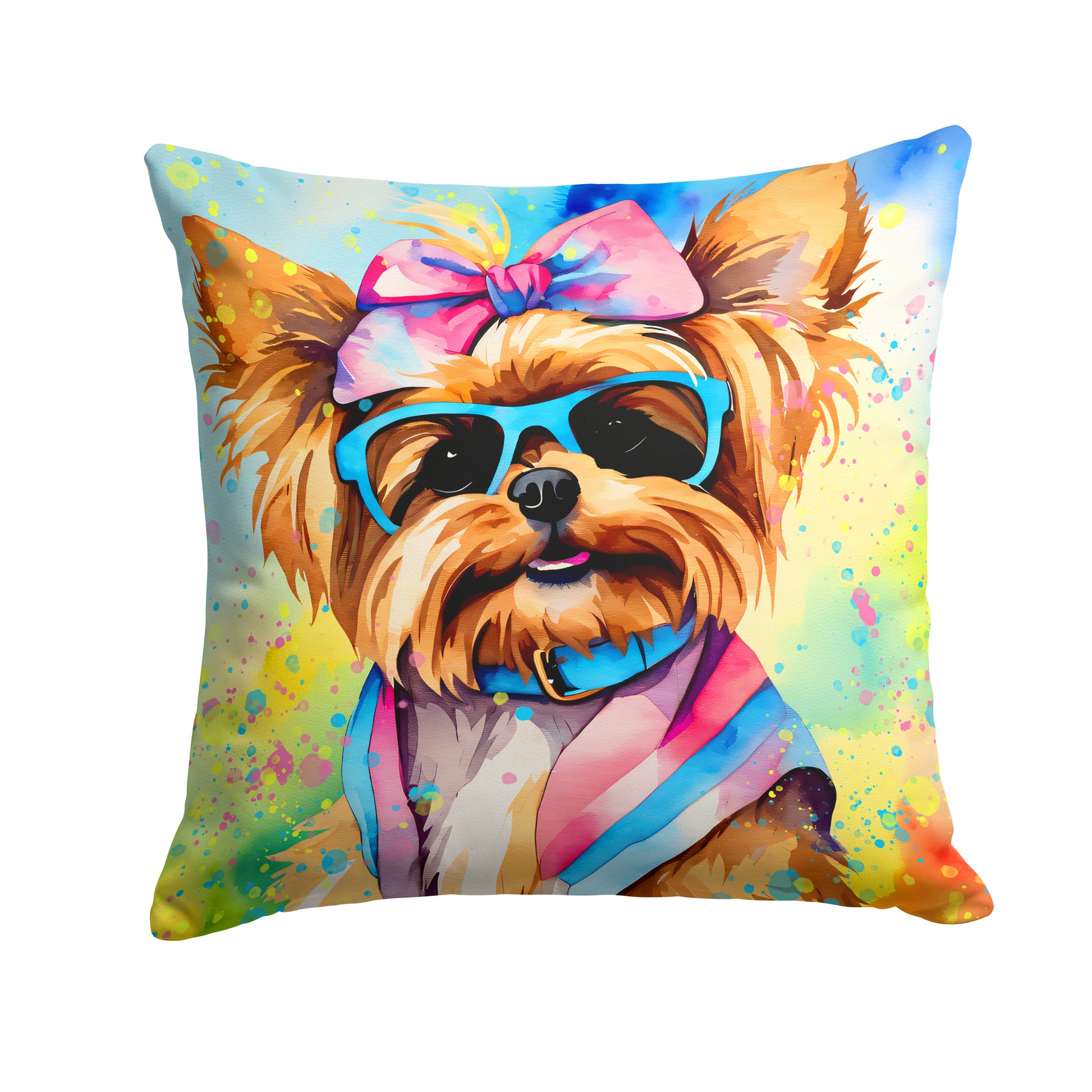 Buy this Yorkshire Terrier Hippie Dawg Throw Pillow