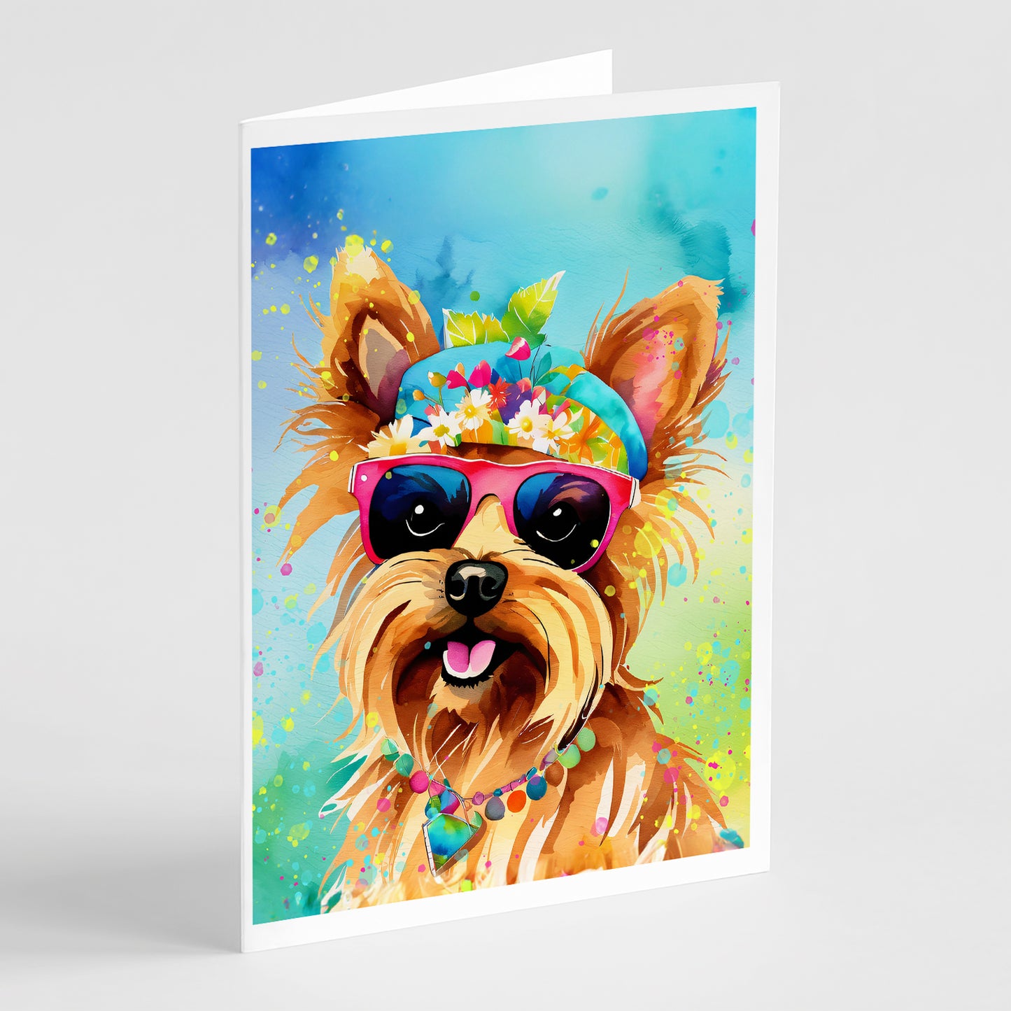 Buy this Yorkshire Terrier Hippie Dawg Greeting Cards Pack of 8