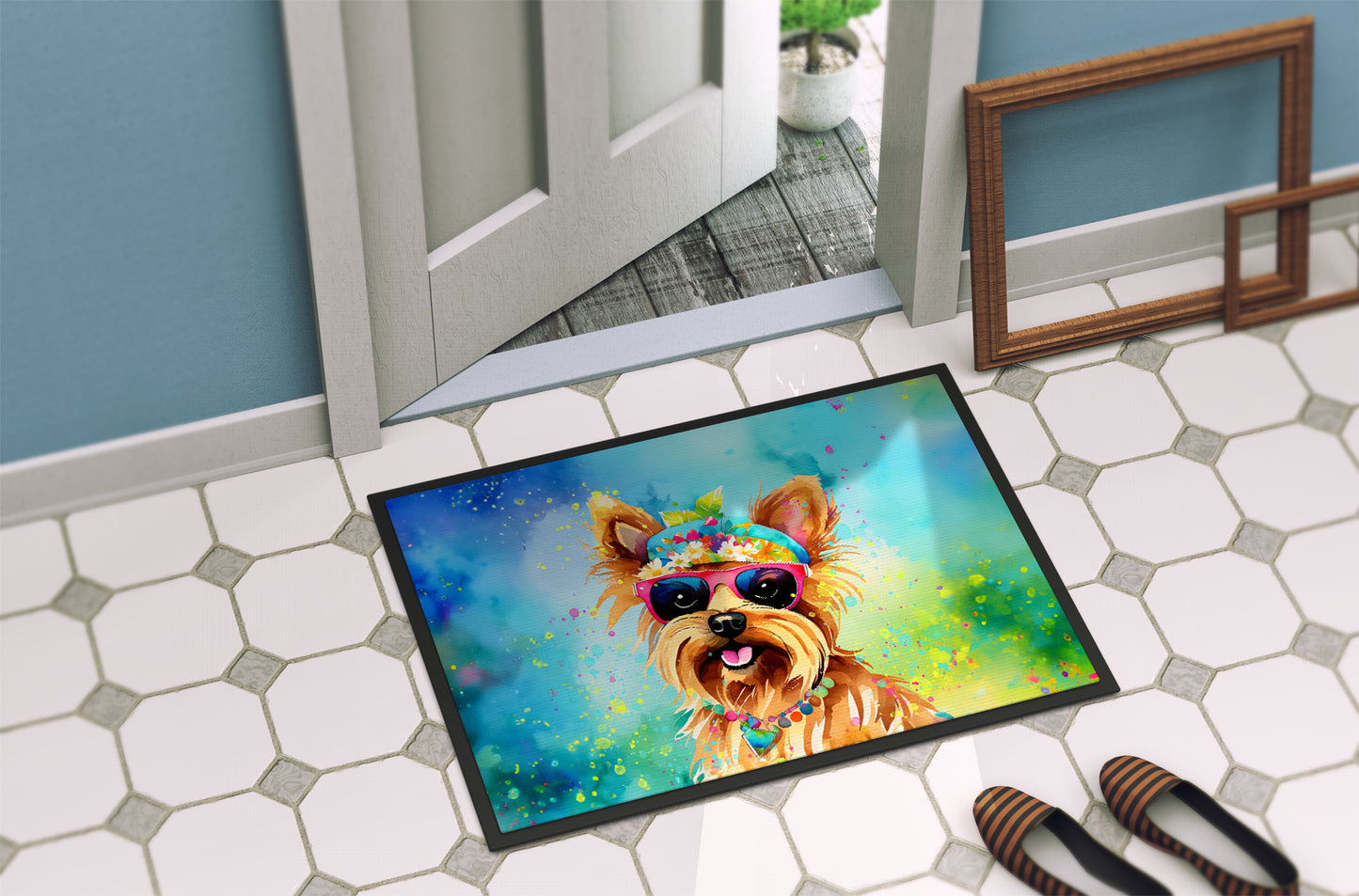 Yorkshire Terrier Hippie Dawg Doormat