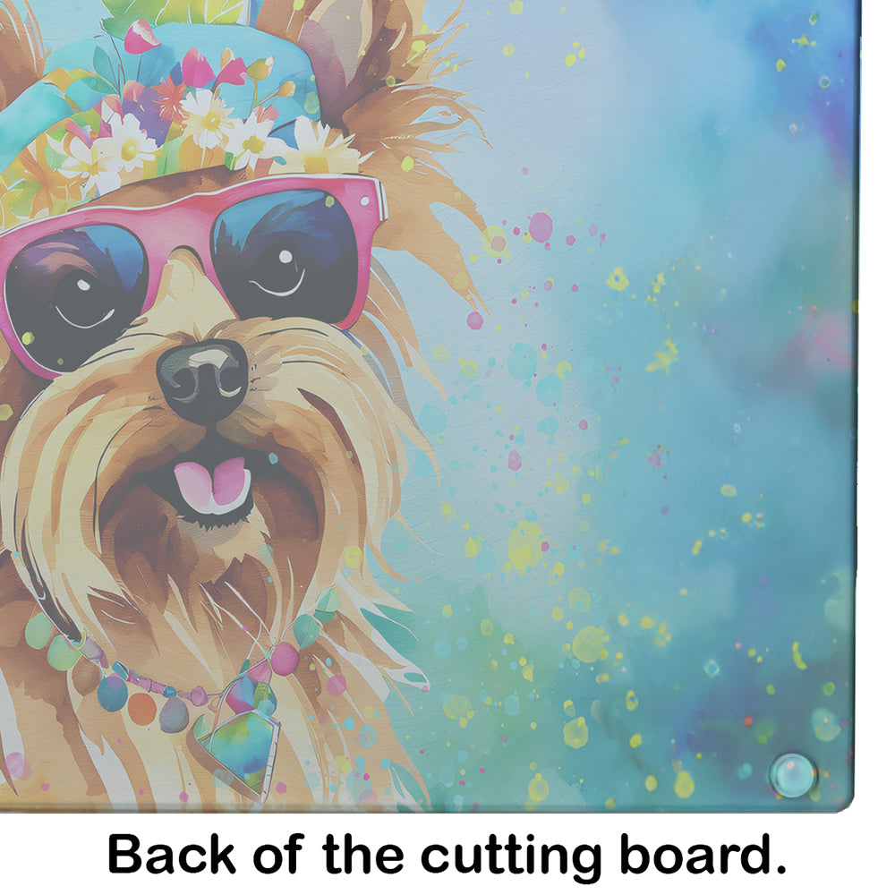 Yorkshire Terrier Hippie Dawg Glass Cutting Board