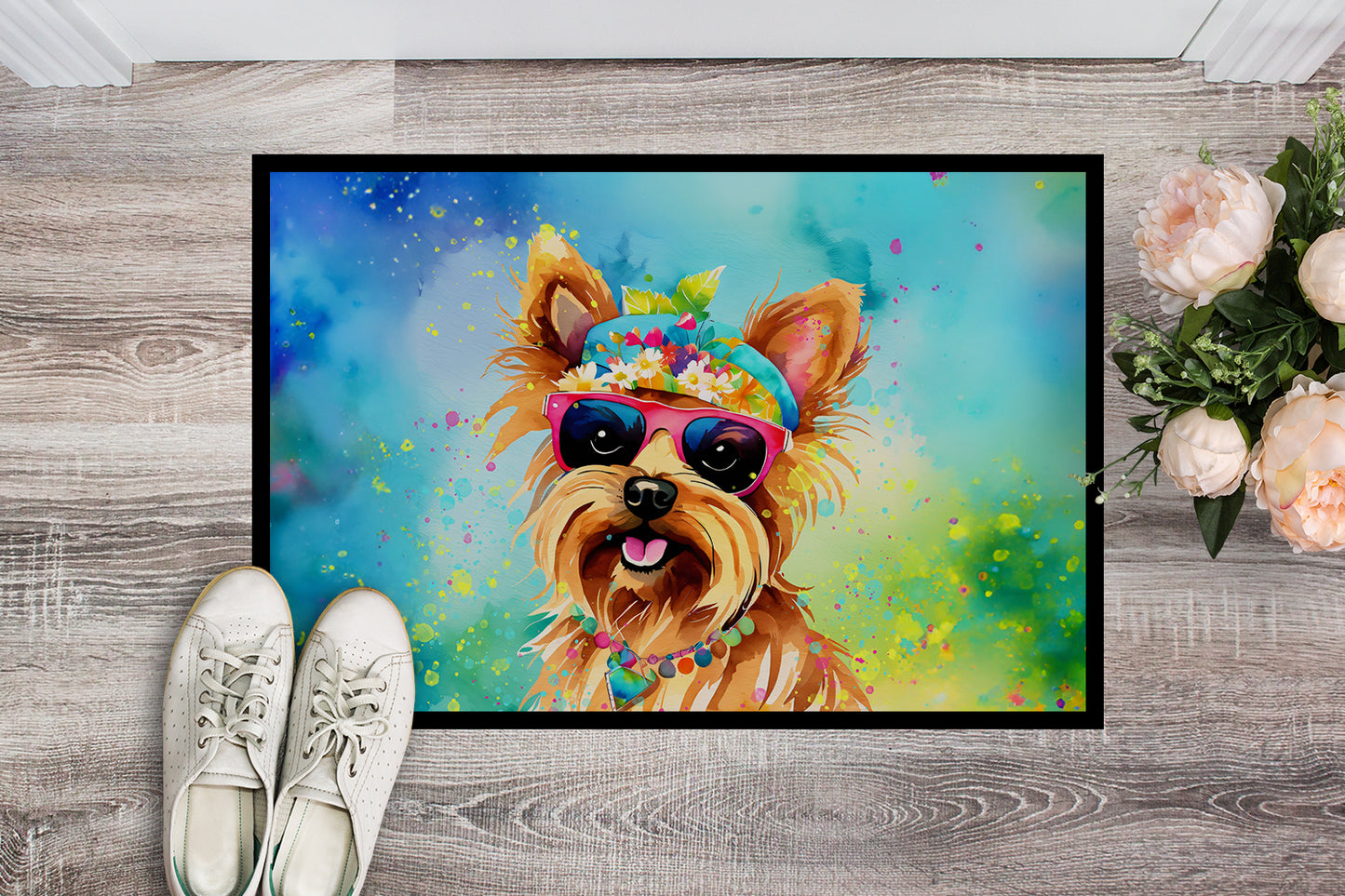 Yorkshire Terrier Hippie Dawg Doormat