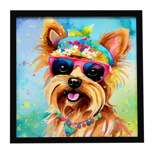 Buy this Yorkshire Terrier Hippie Dawg Framed Metal Print