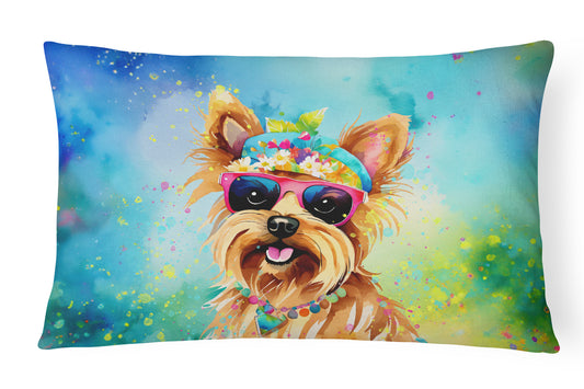 Buy this Yorkshire Terrier Hippie Dawg Throw Pillow